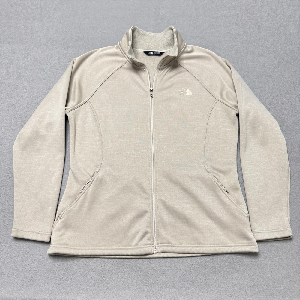 The North Face Agave Jacket Womens XL Beige Full Zip DWR Fleece Outdoor